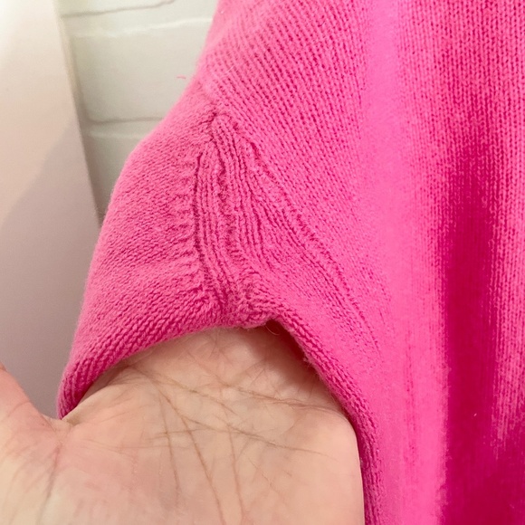 Zara Women’s Knit Sweater 100% Cashmere High low Barbie Pink Sz M oversized - Picture 16 of 16